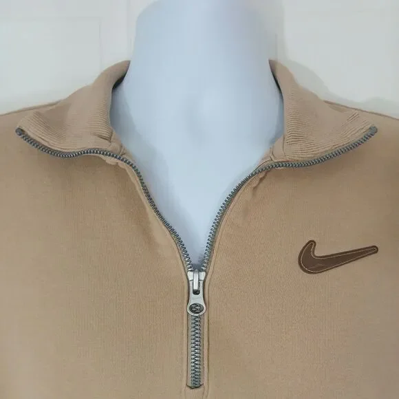 Nike Sportswear Trend Fleece 1/4 Zip Pullover Tan Women's Large Style DV4427-200 - Picture 9 of 16